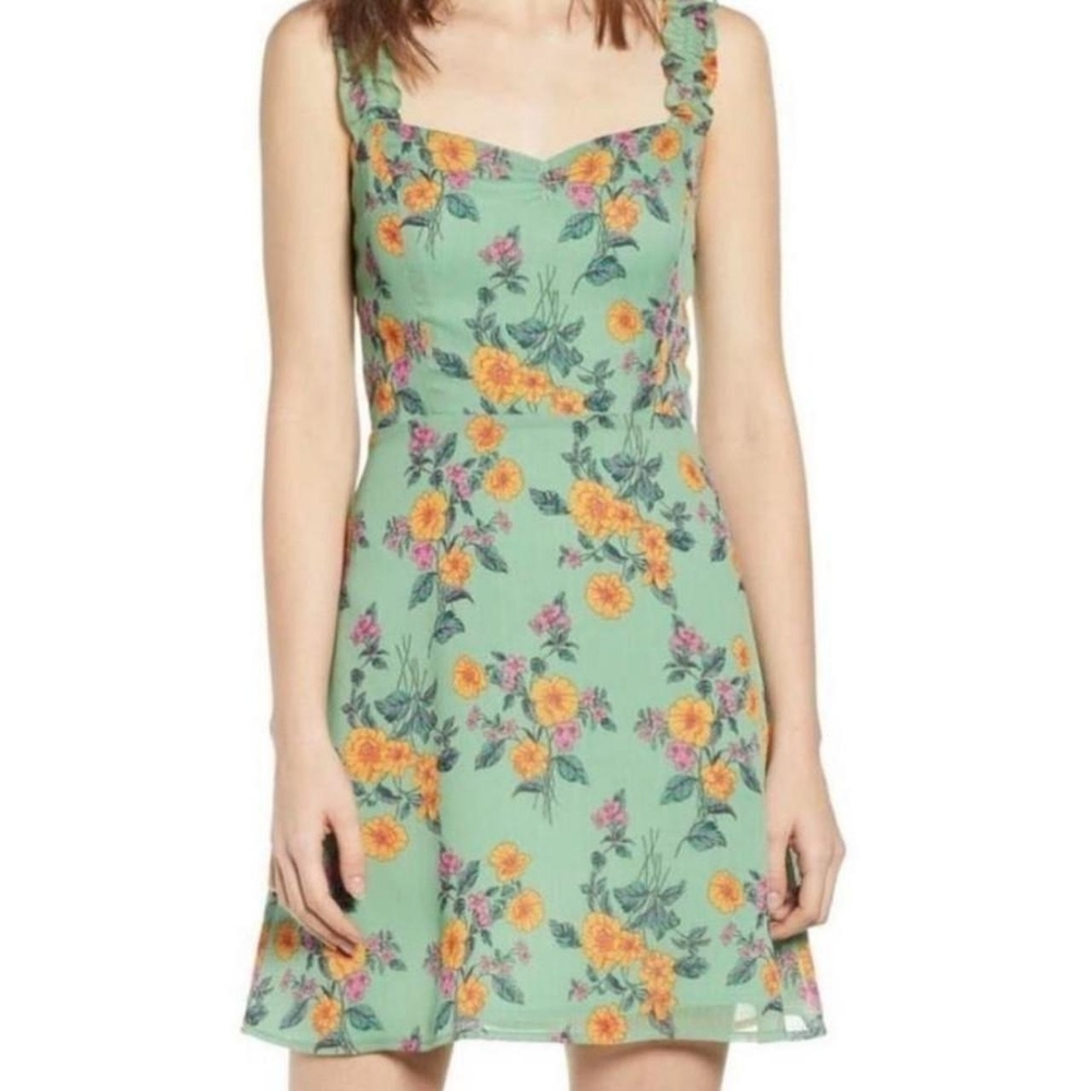 NORDSTROM ALL IN FAVOR FLORAL MINI DRESS women's size S